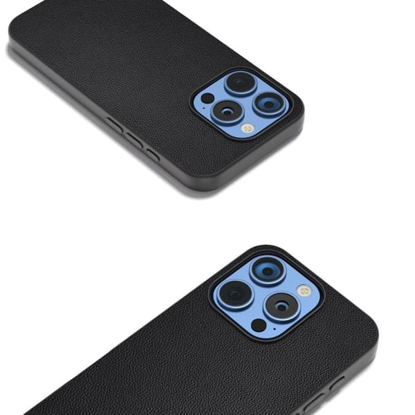 ABEEL Mobilskal till iPhone 16 Pro Max Anti-Drop Äkta Läder Svart