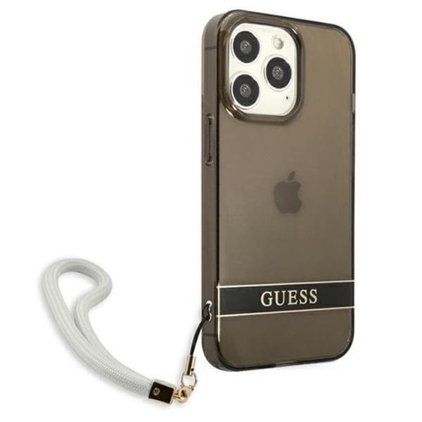Guess iPhone 13 Pro Cover Translucent Stap - Sort Black