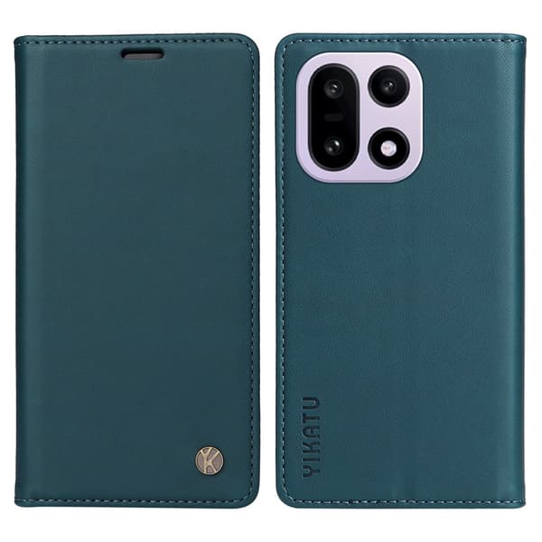 YIKATU OnePlus 15 5G Plånboksfodral Closure Konstläder Grön