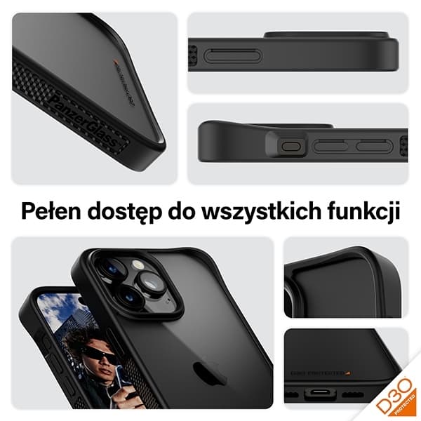 PanzerGlass telefontaske til iPhone 15 Pro Max D3O 2xMilitær