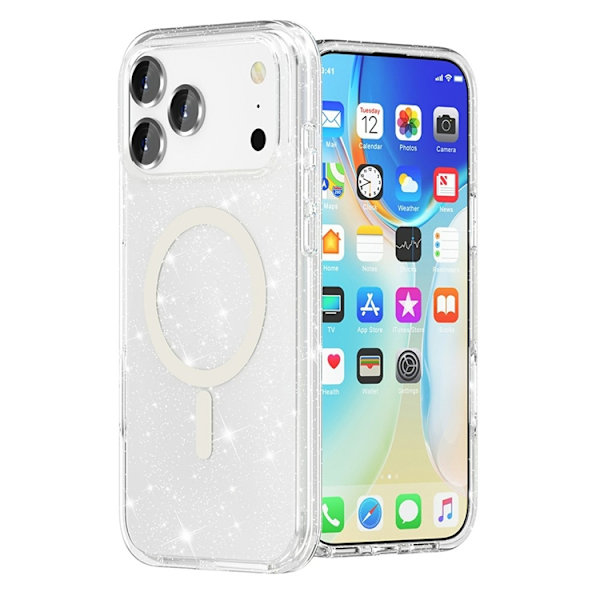 Mobilskal till iPhone 17 Pro Max MagSafe Puderglitter - Vit Vit