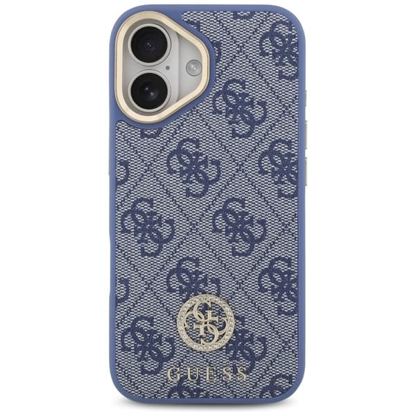 Guess Mobilskal till iPhone 17 MagSafe 4G Strass Logo & Big Strap Blå