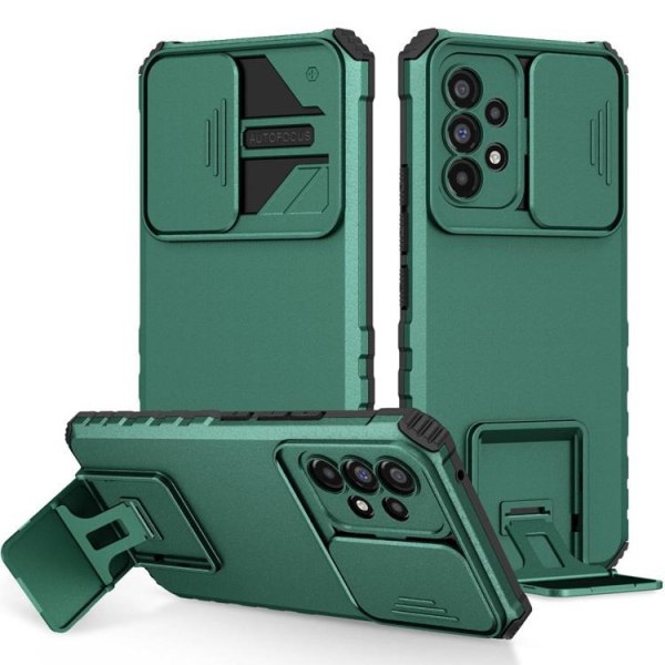 Galaxy A53 5G Cover Kickstand Kamerabeskyttelse Slide - Grøn
