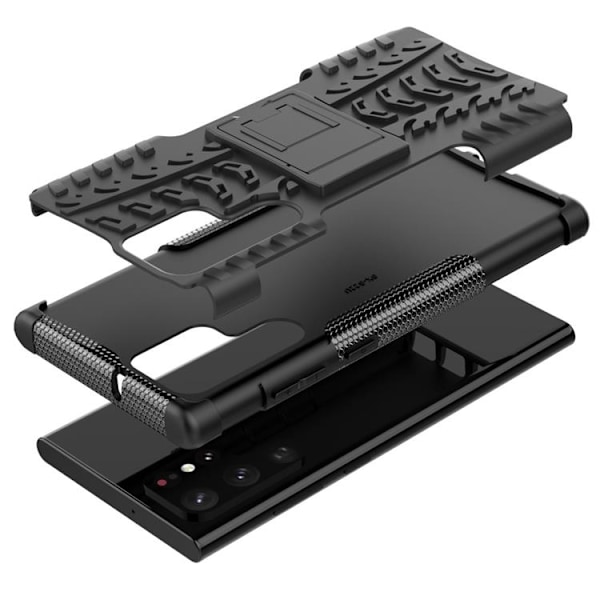 Tire Texture Kickstand Skal Galaxy S22 Ultra 5G - Svart Svart