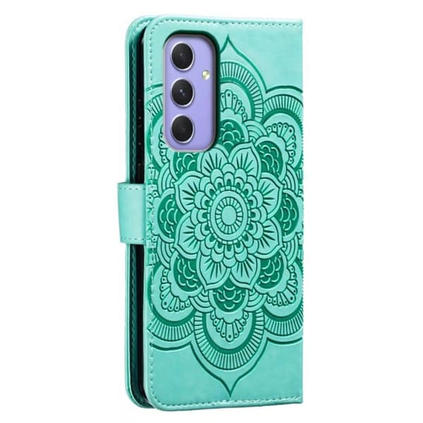 Samsung Galaxy S26 Plånboksfodral Konstläder Mandala Tryck - Grön
