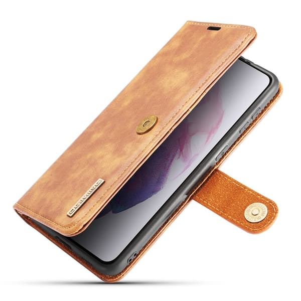 DG.MING Samsung Galaxy S21+ 5G 2-i-1 Plånboksfodral Äkta Läder Brun