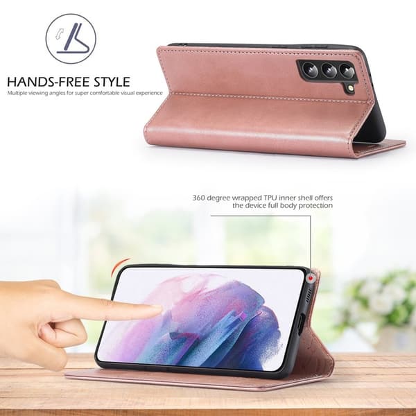 LC.IMEEKE Plånboksfodral Samsung Galaxy S22+ 5G - Konstläder - Rosa