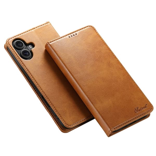 SUTENI iPhone 17 Plånboksfodral Konstläder - Khaki Brun