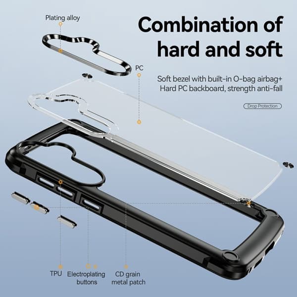Mobilskal för Samsung Galaxy S26 Plus Stöttålig PC + TPU - Svart