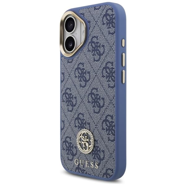 Guess Mobilskal till iPhone 17 MagSafe 4G Strass Logo & Big Strap Blå