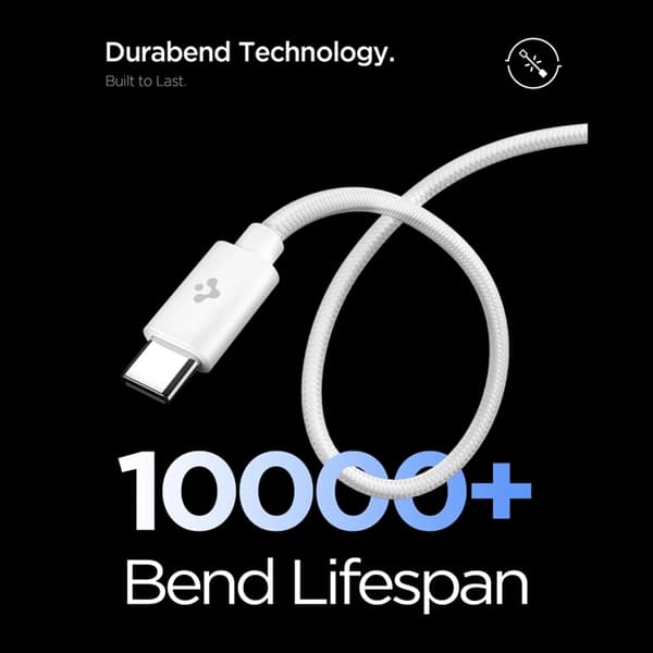 Spigen EE451EU Essential 1-Port Snabbladdare 45W + Typ-C Kabel - Vit Vit