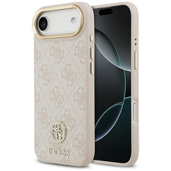 Guess Mobilskal till iPhone 17 Air Magsafe Strass Logo - Rosa Rosa