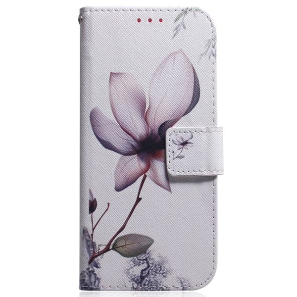 Samsung Galaxy S26 / S26 Pro Plånboksfodral Mönstertryck Konstläder Rosa Blomma
