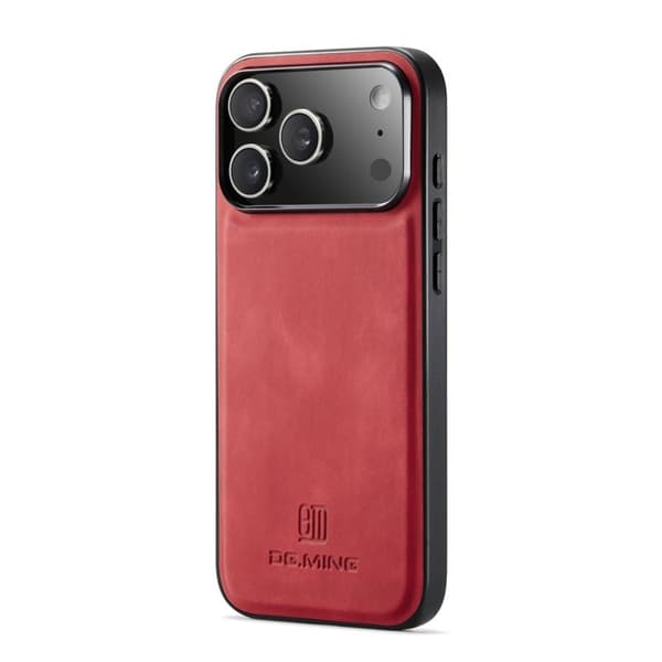 DG.MING Mobilskal till iPhone 17 Pro PU Läder + TPU Hybrid - Röd