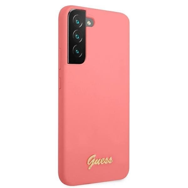 Guess Silicone Script Metal Logo Galaxy S22 Plus - Fuchsia Rosa