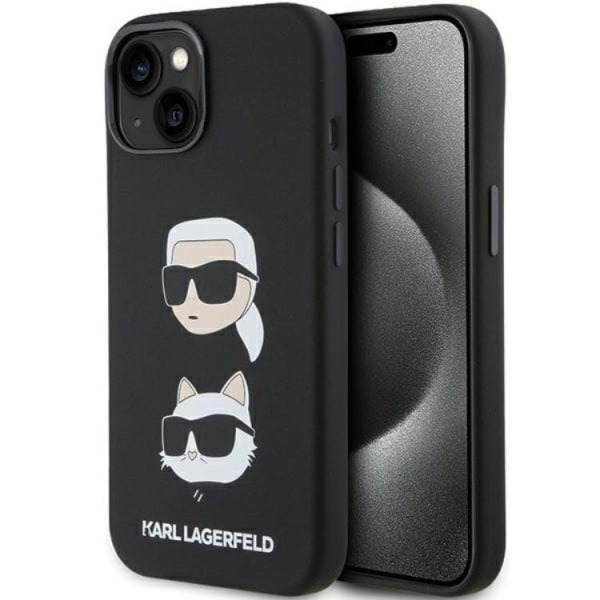 Karl Lagerfeld iPhone 15 matkapuhelimen suojus silikoni Karl&Choupette Head