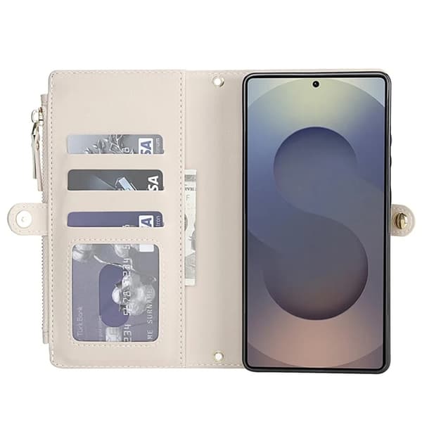 Galaxy S25 Ultra Konstläder Plånboksfodral MagSafe Detachable - Vit Vit