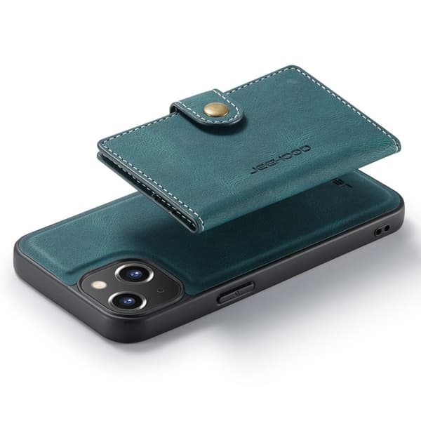 JEEHOOD iPhone 14 2-i-1 Plånboksfodral Konstläder med Ställ - Grön