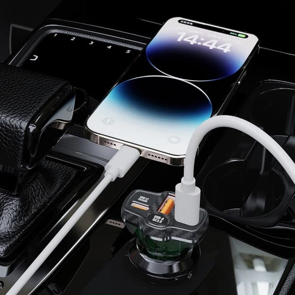 Dudao Hurtig Biloplader 78W PD USB-C QC USB-A - Sort Black