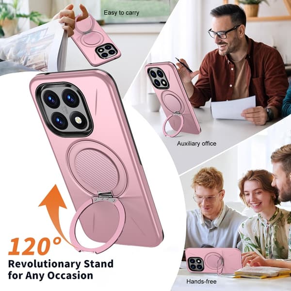 Mobilskal till Xiaomi 15T Magsafe Rotating Kickstand TPU + PC Rosa