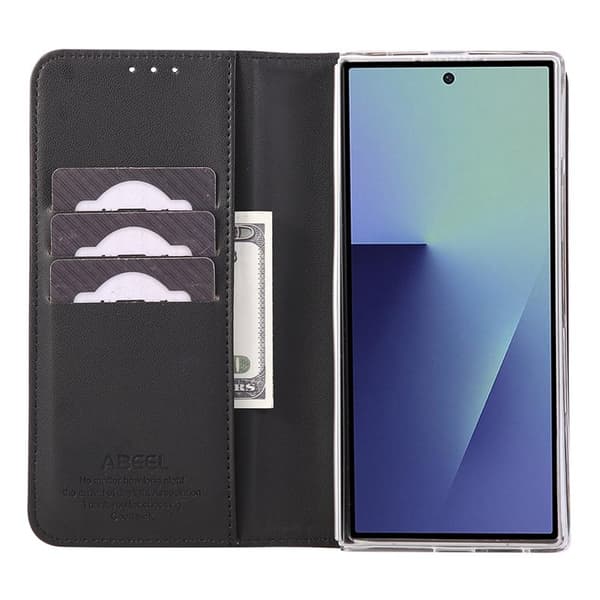 ABEEL Samsung Galaxy Z Fold7 5G Plånboksfodral RFID-Skydd Konstläder Svart