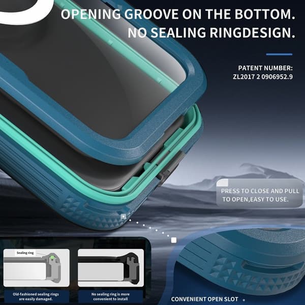 SHELLBOX Mobilskal till iPhone 16 MagSafe Vattentåligt Transparent Cyan