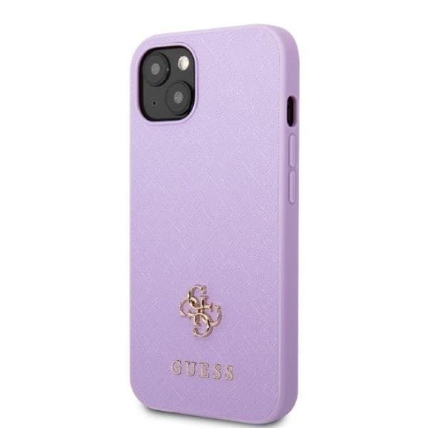Guess iPhone 13 Mini Mobilskal Saffiano 4G Lille Metal Logo Rosa