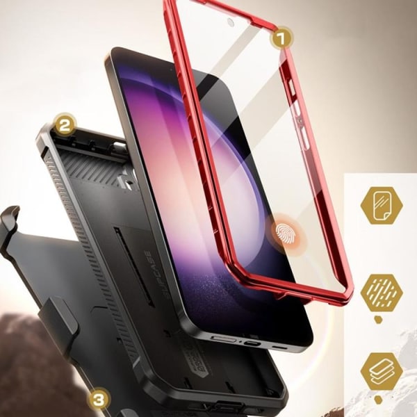 [2-set] SupCase Galaxy S24 -mobiilikotelo Unicorn Beetle Pro - Ruddy