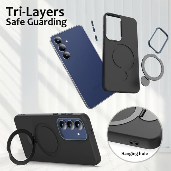 Mobilskal för Samsung Galaxy S26 Plus Magnetiskt Ring Kickstand - Svart