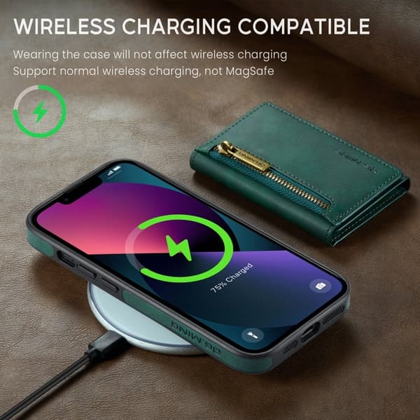 DG.MING M5 Series Mobilskal till iPhone 13 med Avtagbar Ställning - Grön