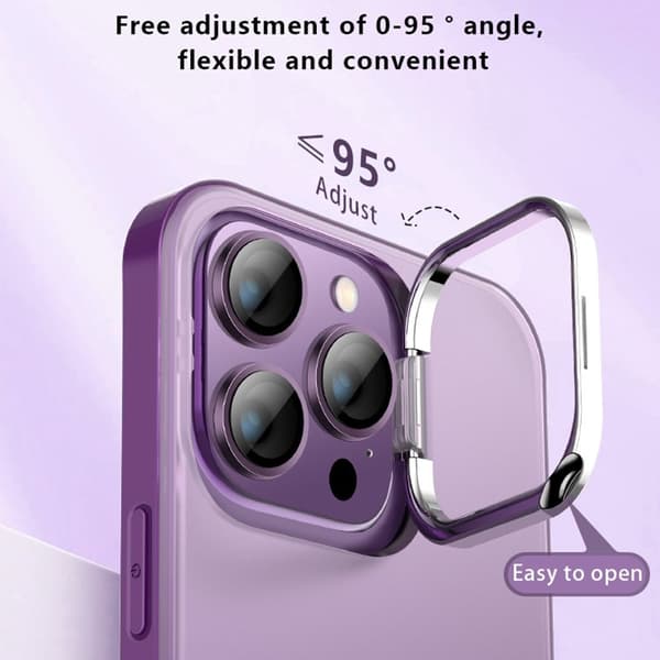 X-LEVEL Mobilskal till iPhone 15 Pro Max Matte Lila med Stativ