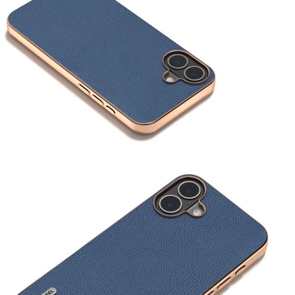 ABEEL Mobilskal till iPhone 16 Horizon Series Blå Äkta Läder + TPU