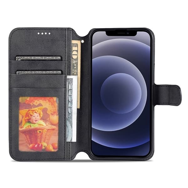 AZNS iPhone 13 Plånboksfodral Konstläder - Svart