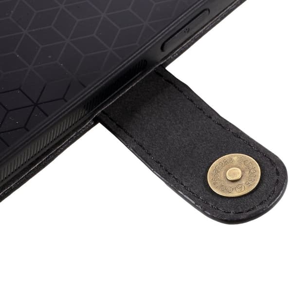 DG.MING iPhone 12 mini Plånboksfodral 2 i 1 Äkta läder Stöttålig Svart