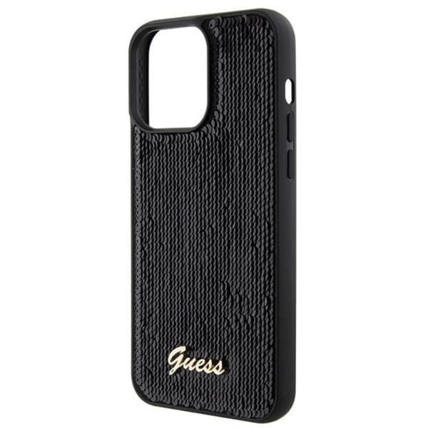 Guess iPhone 15 Pro Max Mobilskal Sequin Script Metal - Sort Black