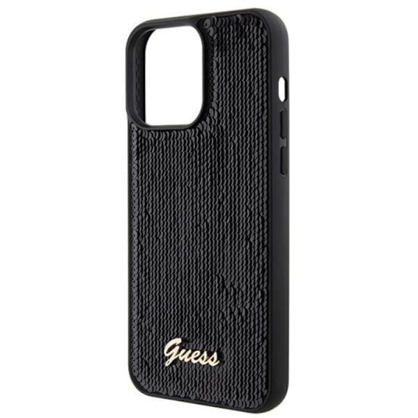 Guess Mobilskal till iPhone 15 Pro Max Sequin Script Metal - Svart Svart