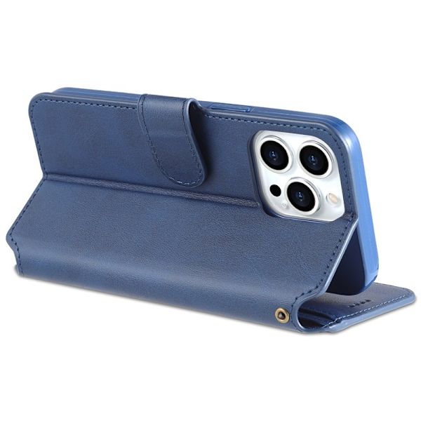 AZNS iPhone 13 Pro Max Plånboksfodral i Konstläder - Blå