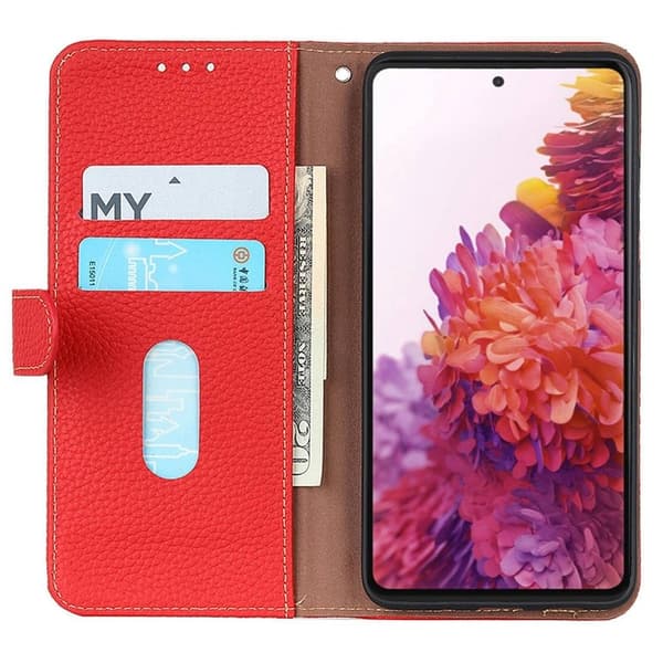 KHAZNEH för Xiaomi 17 Pro Max Plånboksfodral Äkta Läder - Röd