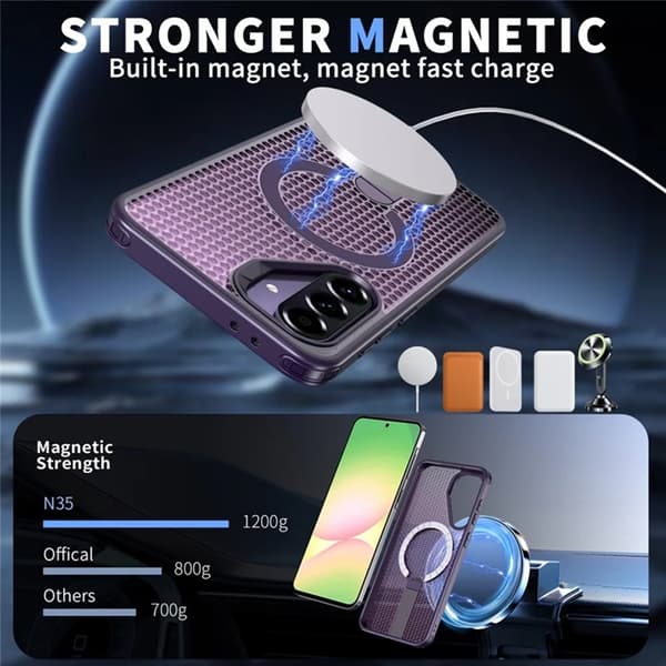 Mobilskal till Galaxy A56 5G Magsafe Grid Texture Lila