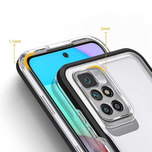 Xiaomi Redmi 10 4G (2021/2022) Cover Clear 3in1 - Sort Svart