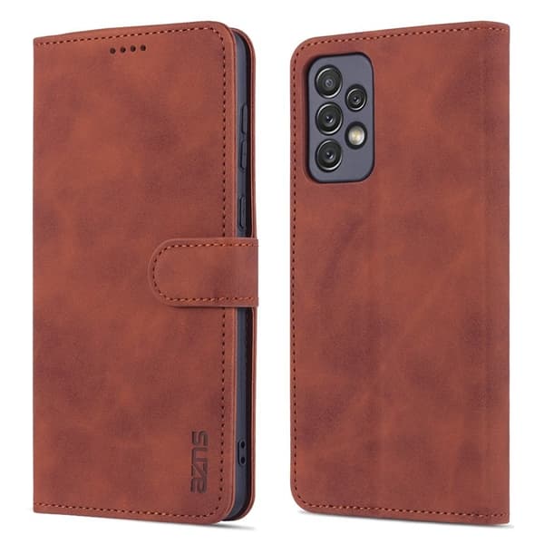 AZNS Samsung Galaxy A73 5G Plånboksfodral Konstläder - Brun