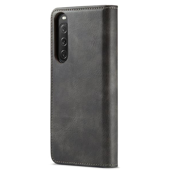 DG.MING Detachable Magnetisk Äkta Läder Plånboksfodral för Sony Xperia 10 V Grå