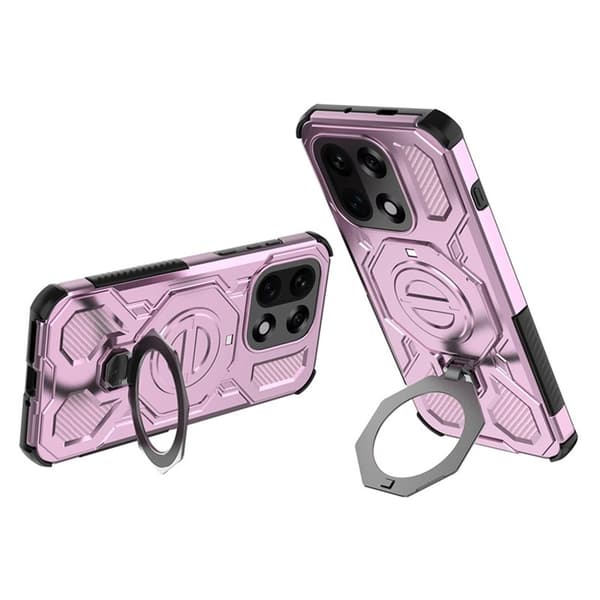 Mobilskal till OnePlus 15 5G Plast Stötsäker Med Kickstand - Rosa Rosa