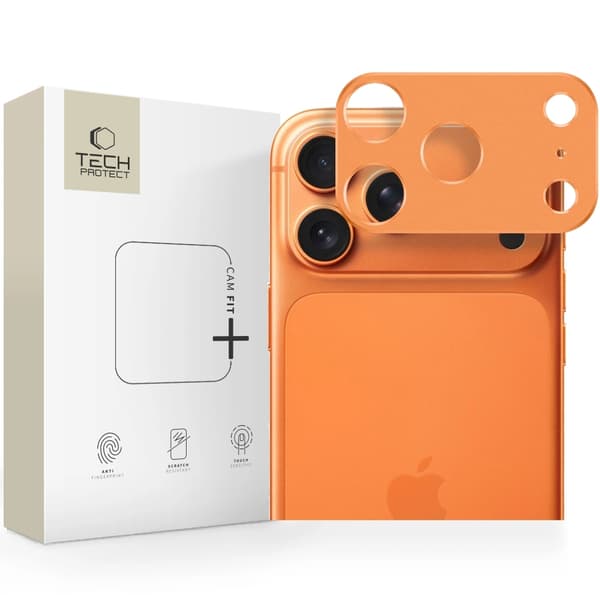 Tech-Protect iPhone 17 Pro kameralinsedæksel Camalloy Fit Plus Orange
