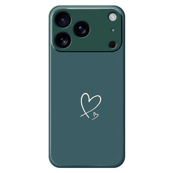 Mobilskal till iPhone 17 Pro Vit Love Pattern TPU - Grön Grön