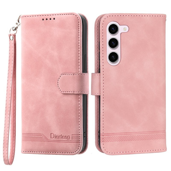 DIERFENG DF-03 Plånboksfodral för Samsung Galaxy S23 - Konstläder - Rosa