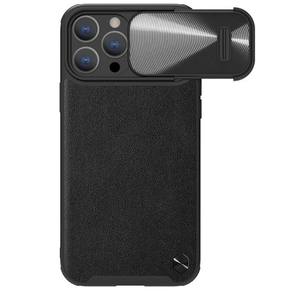 Nillkin iPhone 14 Pro Max -kotelo CamShield Läder S - Musta Black