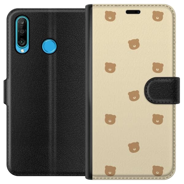 Pung Taske til Huawei P30 lite med Bjørnemønster