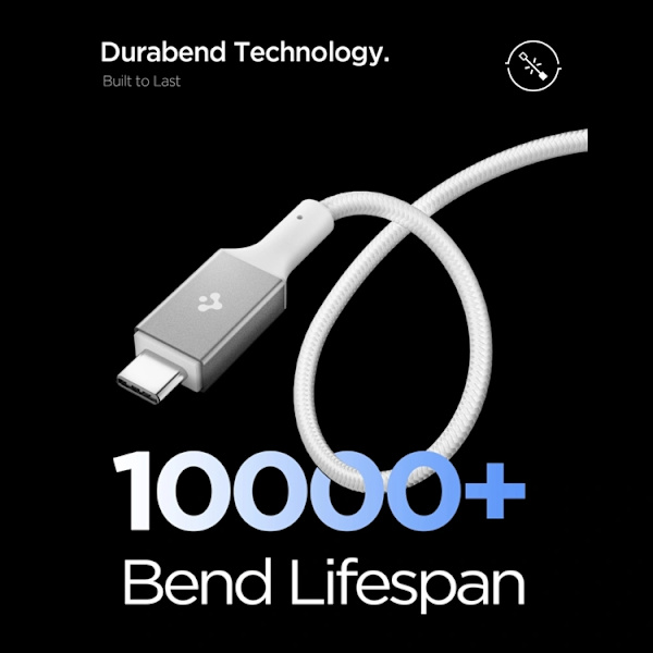 Spigen USB-C till USB-C 240W Kabel 150cm EB24015CC Vit