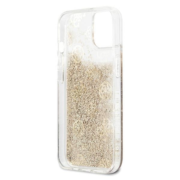 Guess iPhone 13 mini Skal Peony Liquid Glitter - Guld Guld